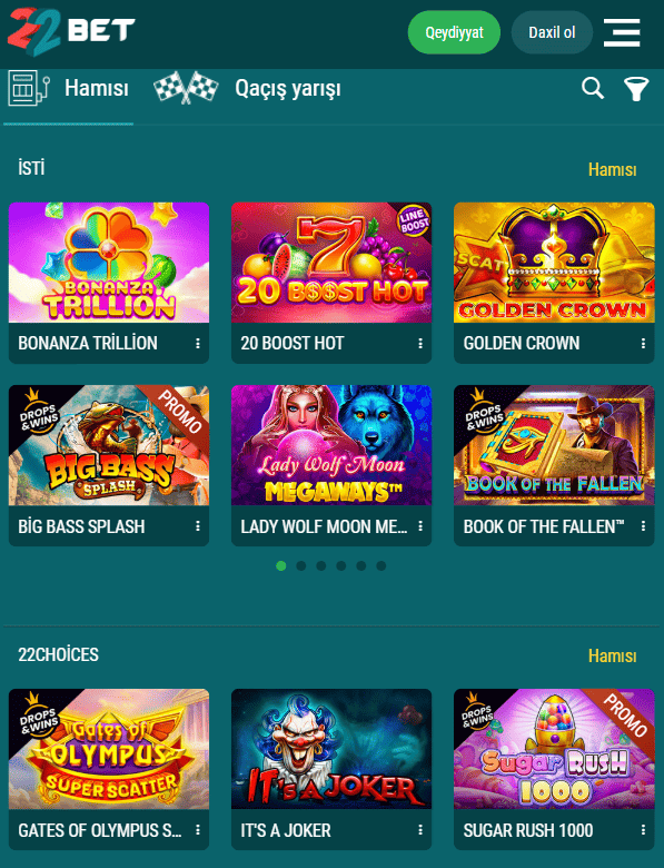 22Bet Casino Oyunları