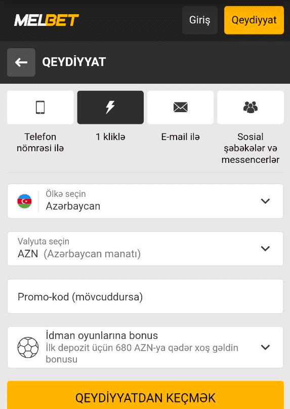 Melbet AZ kazinosunda necə qeydiyyatdan keçmək olar – təlimatlar