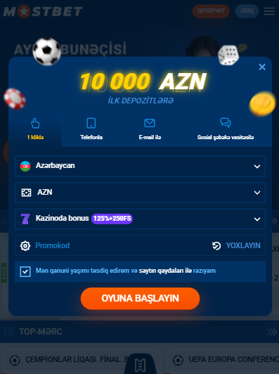 Mostbet AZ-də qeydiyyat