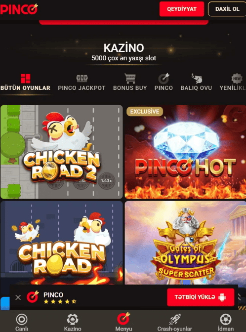 PINCO Casino AZ-da Top 5 Slot və Provayderləri